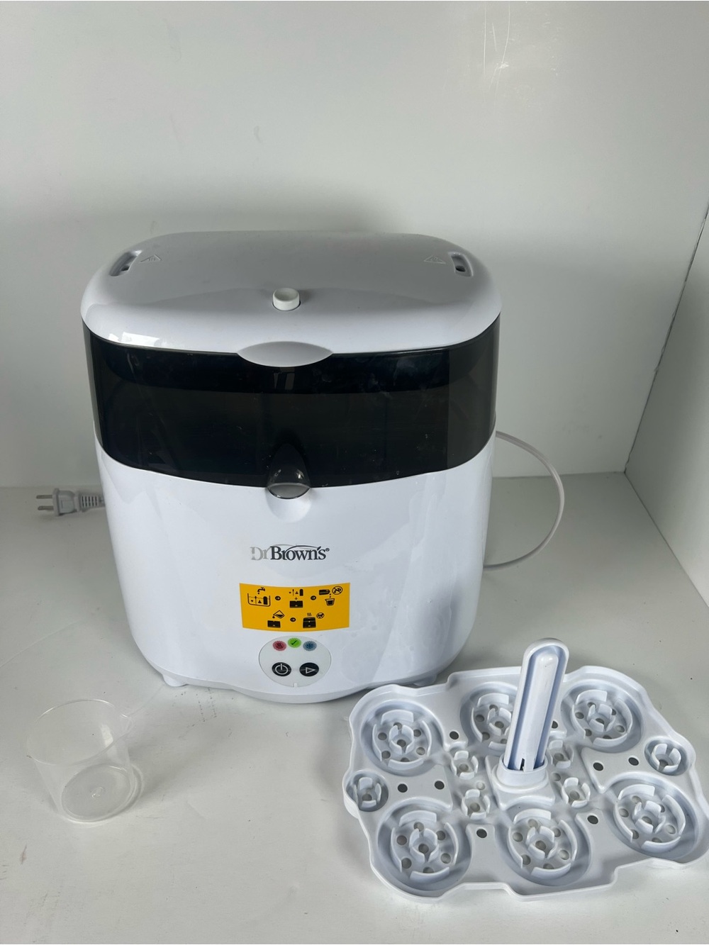 Dr. Brown's White Baby Bottle Sterilizer with Dark Smoke Lid